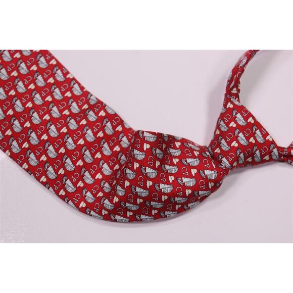 Vineyard Vines x Caymus Partners Investment Bankers Red Sailboat Silk Tie - Picture 1 of 6